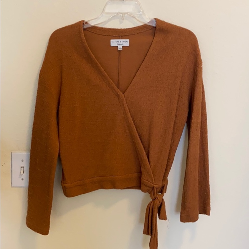 Madewell Wrap Blouse in Rich Brown